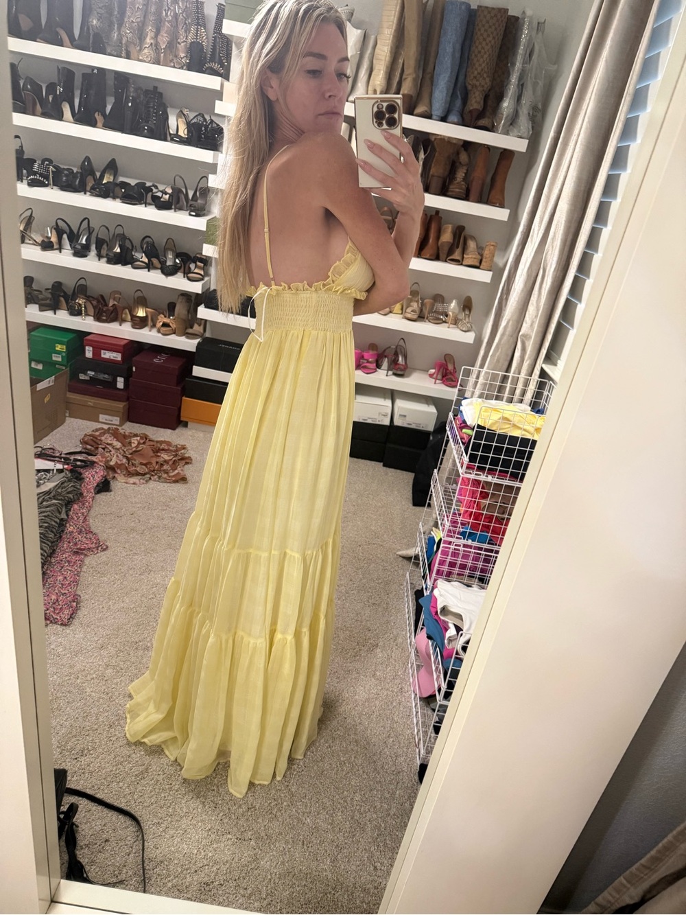 Vici Yellow Ruffle Trim Maxi Dress - Picture 4 of 11